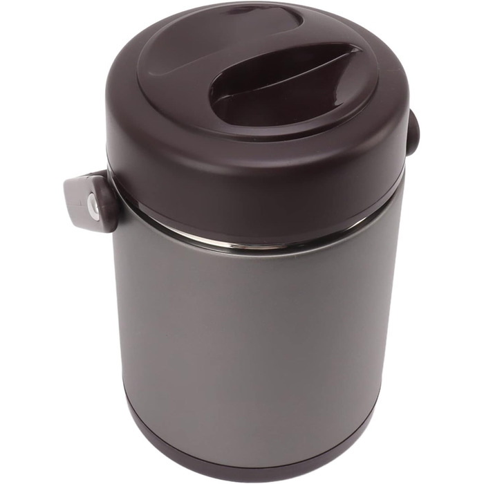 Ізольований харчовий контейнер, темно-сірий, 2 л, багатошарова нержавіюча сталь, велика місткість, вакуумний харчовий контейнер для роботи, подорожей, пікніків