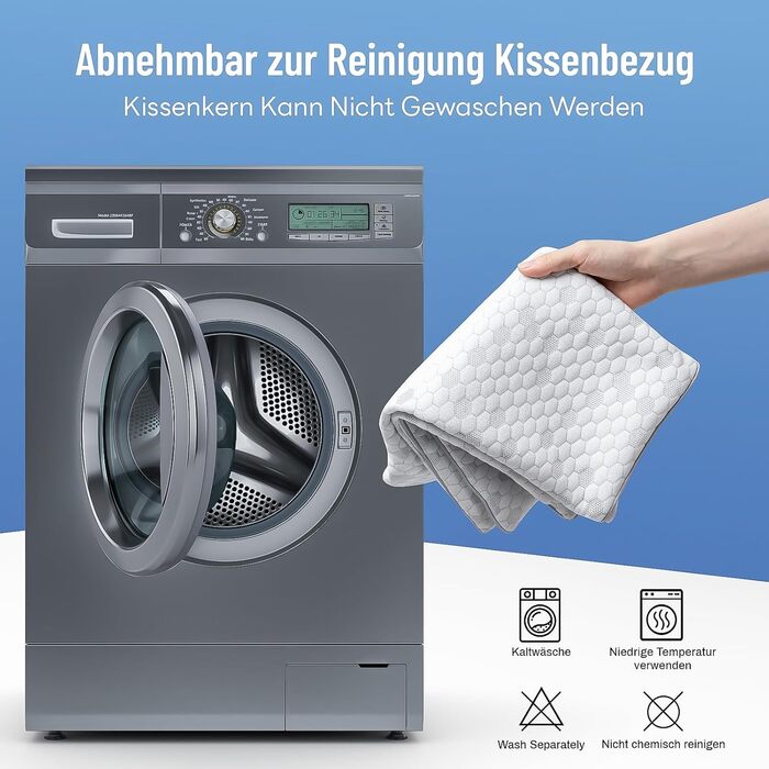 Комплект із 2 подушок/подушок для голови 40x80 см, подушки з піни з ефектом пам&39яті, регульована висота з блискавкою, подушка для шиї, яку можна прати, дихаюча подушка з піни, м&39яка та підтримуюча подушка для сну 40x80 см*2