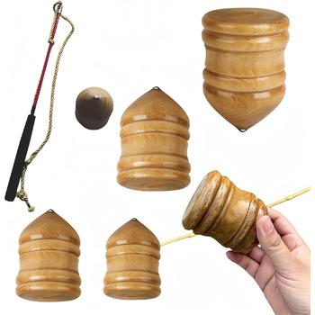 Дерев’яна дзиґа з батіжком Vyloky (XL)