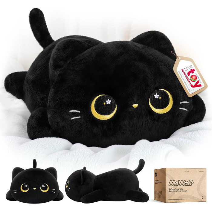 Плюшева іграшка Mewaii Чорна Кішка, м'яка подушка, 33 см