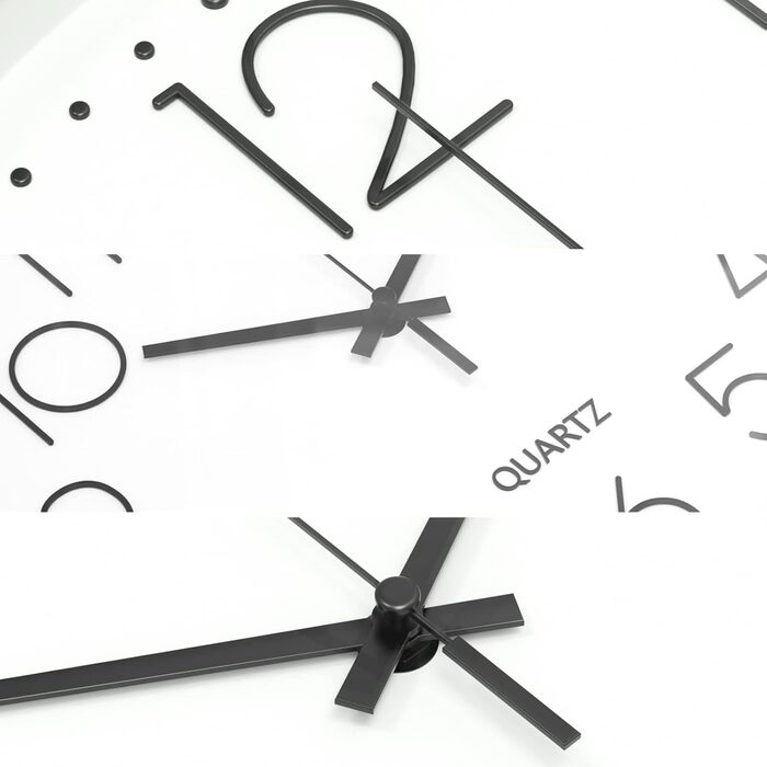 Настінний годинник Uootach, 30 см (12 дюймів), сучасний настінний годинник (білі чорні символи)
