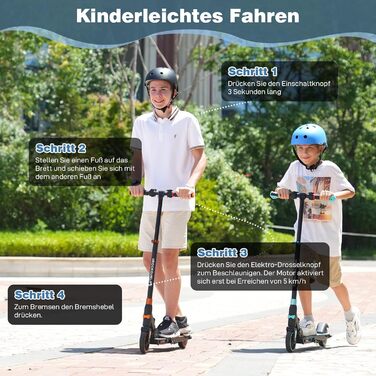 Дитячий електросамокат RCB R15 (8-12-16 років) - до 20 км/год, максимальний запас ходу 16 км, складний електросамокат для дітей, подарунок для підлітків, чорно-синій