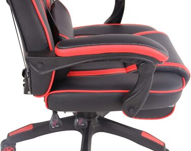 Ігрове офісне крісло CLP з підігрівом та оббивкою зі штучної шкіри Ігрове крісло з підставкою для ніг Регульована висота Комп&39ютерне крісло з підлокітниками, колір чорний/червоний
