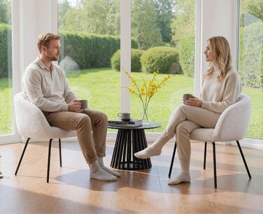 Крісло Chairus з м&39яким штучним хутром для спальні, вітальні, крісло для ванної кімнати, крісло для відпочинку з металевими ніжками (біле)