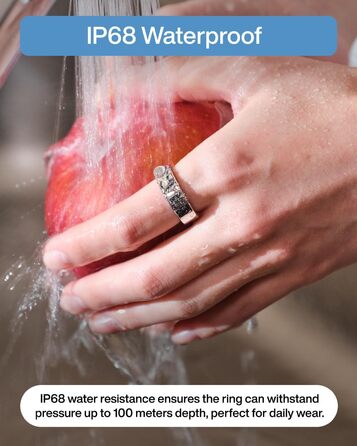 Надтонке смарт-кільце зі штучним інтелектом, 10-денний час роботи від батареї, трекер сну/стресу/серцевого ритму, смарт-кільця для чоловіків, водонепроникність IP68, сумісність з iOS та Android (Galaxy Silver, 8) 8 Silver, 2 Air