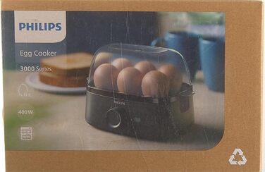 Яйцеварка Philips серії 3000, сімейна, до 6 яєць (м'які, середні, тверді, некруто), легко миється, аксесуари чаша для пашот і прок