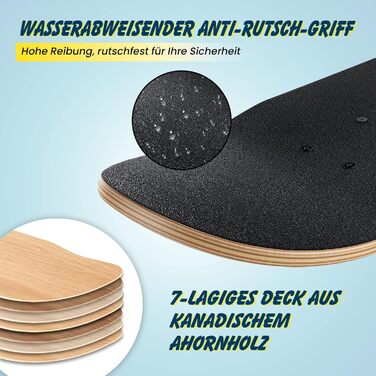 Скейтборд COSTWAY Cruiser Blue 80x20 см повний круїзер для початківців ABEC-7 7-шаровий канадський клен синій лонгборд-скейт для дітей дорослих трюків універсальний стріт парк оригінал 2025