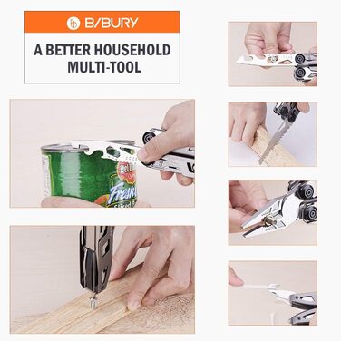 Подарунки чоловікам, Кишеньковий інструмент BIBURY 18 в 1, Титанова ручка Дизайн мультиінструментів з нержавіючої сталі, Багатофун