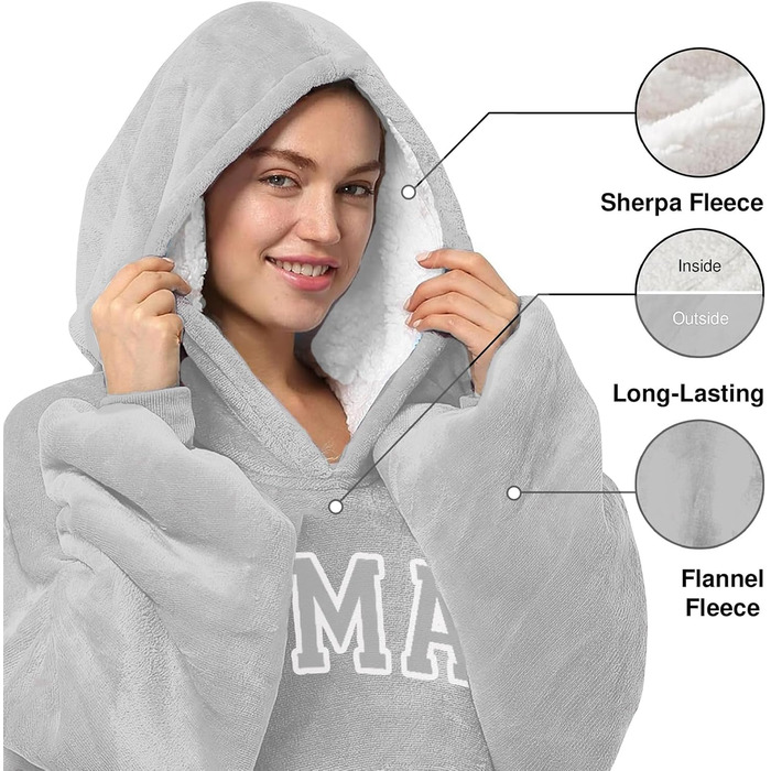 Подарунки для мами, Плед з худі для найкращої мами, Подарунки на День матері, Подарунок на день народження мами, Подарунок на День матері, Різдво