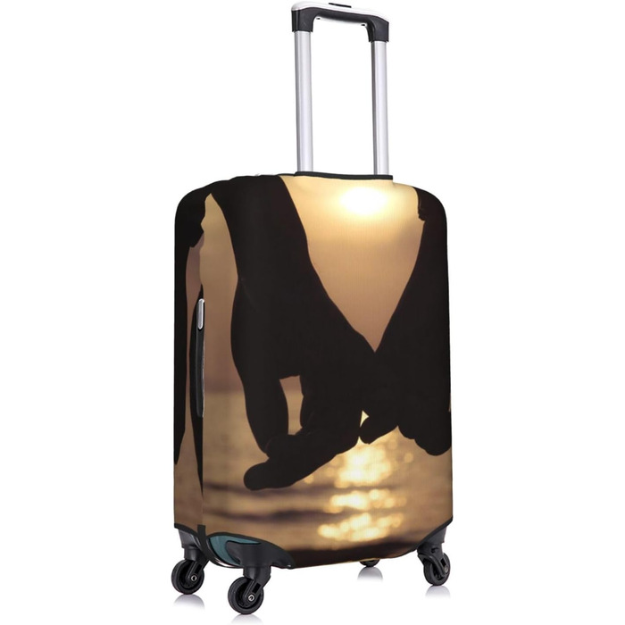Еластичний чохол для валізи з принтом, захисний чохол для багажу, стійкий до подряпин, розмір 85 см, чорний колір