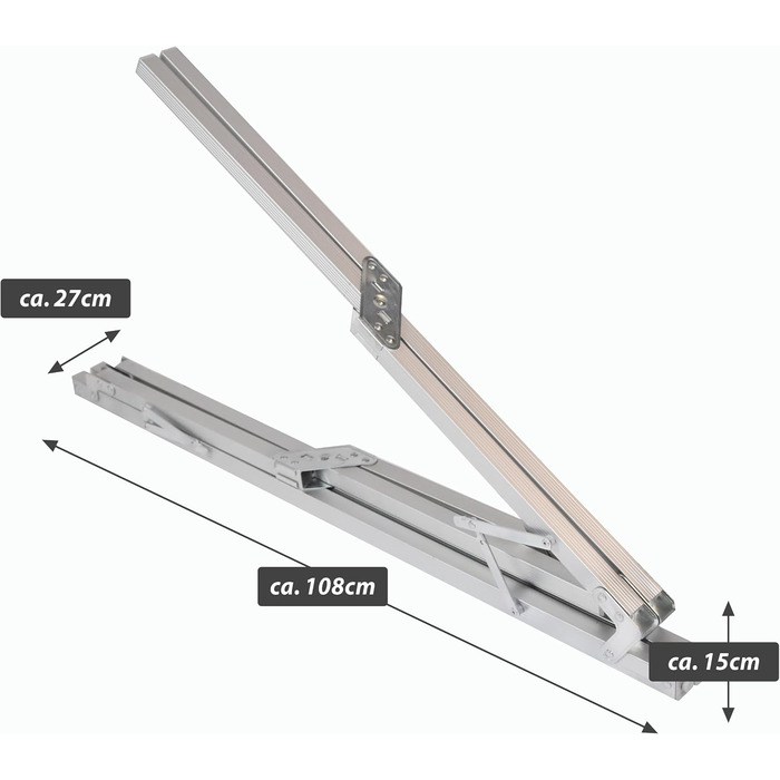 Торговий кемпінговий стіл Nexos з сумкою для перенесення, алюмінієвий, сірий, садовий стіл, стіл для вечірок, фуршетний стіл, складаний, 108x772 см