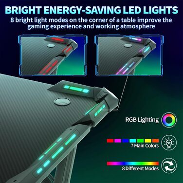 Ігровий стіл Storeo Imp, 140 x 60 см, МДФ / сталь / вуглецеве волокно, чорний