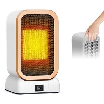 Міні-керамічний вентилятор-обігрівач, портативні електричні обігрівачі, енергозберігаючий вентилятор-обігрівач потужністю 1000 Вт, портативний вентилятор-обігрівач PTC, малий, захист від перегріву та перекидання, для офісу, дому, гуртожитку, білий-009