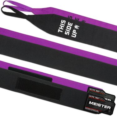 Бандажі преміум-класу Meister Elite 180&39 (457 см) для дорослих для ММА та боксу - 2 шт. з сітчастою сумкою чорного/фіолетового кольору
