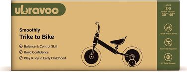 Дитячі велосипеди UBRAVOO Fit 'n Joy, дитячий велосипед-балансир 4-в-1 з педалями та навчальними колесами, дитячий велосипед-трици
