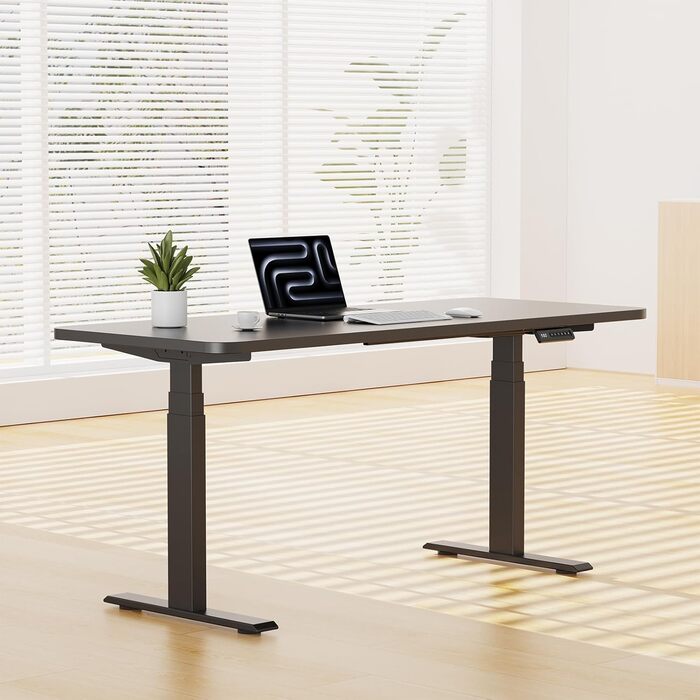 Рама столу DeHong з регулюванням висоти та 2 двигунами, 3-рівнева електрична регульована висота рами столу, функція пам&39яті та плавний старт/зупинка, 6BPLUS чорного кольору