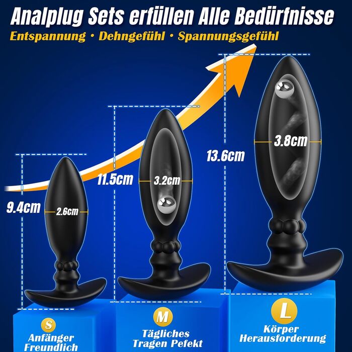 Набір з 3 анальних плагів yewuzer, для чоловіків і жінок