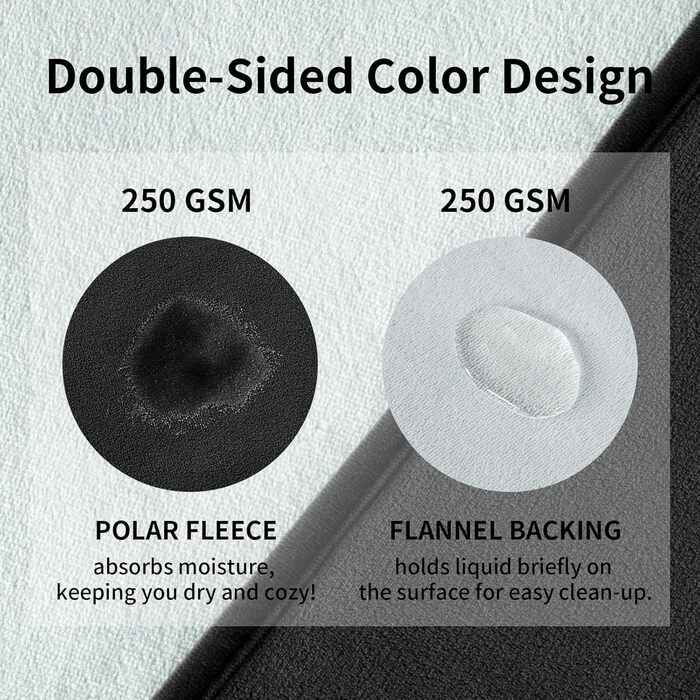 Водонепроникна ковдра QIYI для ліжка, дивана, кушетки, двостороння, флісова ковдра, яку можна прати, для захисту меблів та матраців для пар, собак та котів, 102x153 см, чорна/світло-сіра