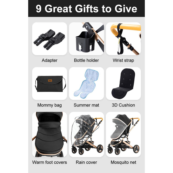 Коляска 3 в 1 люлька-тростина в комплекті, складається одним натисканням кнопки, комбінована коляска з алюмінієвою рамою для новон