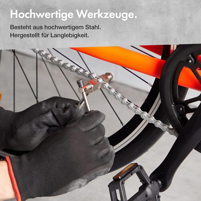 Набір велосипедних інструментів VonHaus із 35 предметів для шосейних, електровелосипедів та гірських велосипедів з футляром