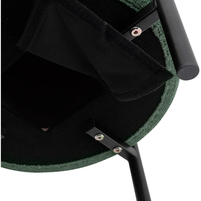 Сучасний табурет, низький пуф-підніжка, темно-зелений, поліестерова тканина, сталь, м&39який, круглий, для вітальні - Розміри ВxШxГ 43,5 x 38 x 38 см - Арт. RE7060