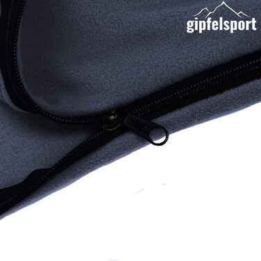 Ковдра з мікрофібри флісу Gipfelsport з функцією спального мішка Розмір 185 x 150 см, приблизно 690 г Ковдра з мікрофібри для кемпінгу, спальний мішок Легка, маленька, прямокутна, чорна