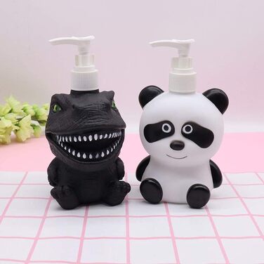 Рідкий мильний насос для рук Dinosaur Panda Soap Pump Cool Kids Шампунь для душу Дозатор гелю для душу Підходить для ванних кімнат, кухонних стільниць, аксесуарів для ванних кімнат 300 мл (Динозавр)