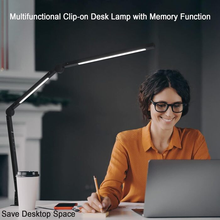 Світлодіодна настільна лампа EYOCEAN, робоче світло з поворотним кронштейном Architect Lamp, офісна настільна лампа з подвійним дж