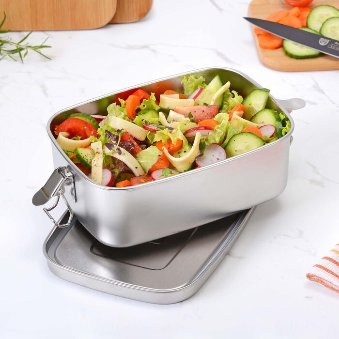 Кемпінгові столові прибори GRWE з ланч-боксом з нержавіючої сталі, обідній набір для активного відпочинку на свіжому повітрі, герметичний, ланч-бокс зі столовими приборами та ланч-боксом