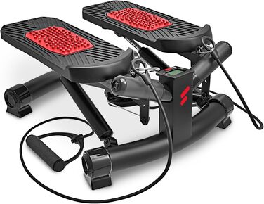 Степер Sportstech 2-в-1 Twister з Power Ropes - якісний німецький бренд - STX300 Twister Stepper та Side Stepper для початківців та досвідчених користувачів, степер вгору-вниз з дисплеєм, домашній тренажер опору STX300 сірий