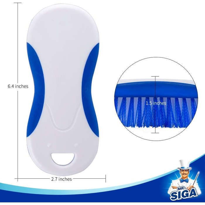 Багатофункціональна щітка для чищення MR.SIGA, зносостійка щітка для чищення, 2 шт. біла та синя, 2 шт.