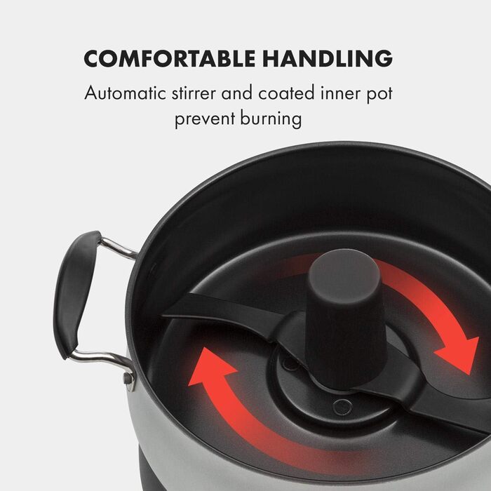 Варильна машина Klarstein Jam Session, 1000 Вт, 2 автоматичні програми, регульований час приготування, автоматична мішалка, внутрішня каструля з покриттям, каструля, яку можна мити в посудомийній машині, об'єм 3 літри 1000 Вт