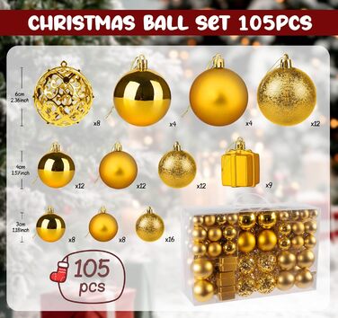 Набір різдвяних кульок набір із 105 предметів ilauke