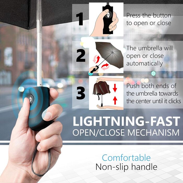 Компактна автоматична парасолька GadHome Автоматична парасолька в компактному розмірі 29 см, розкладний парасольку, парасолька для