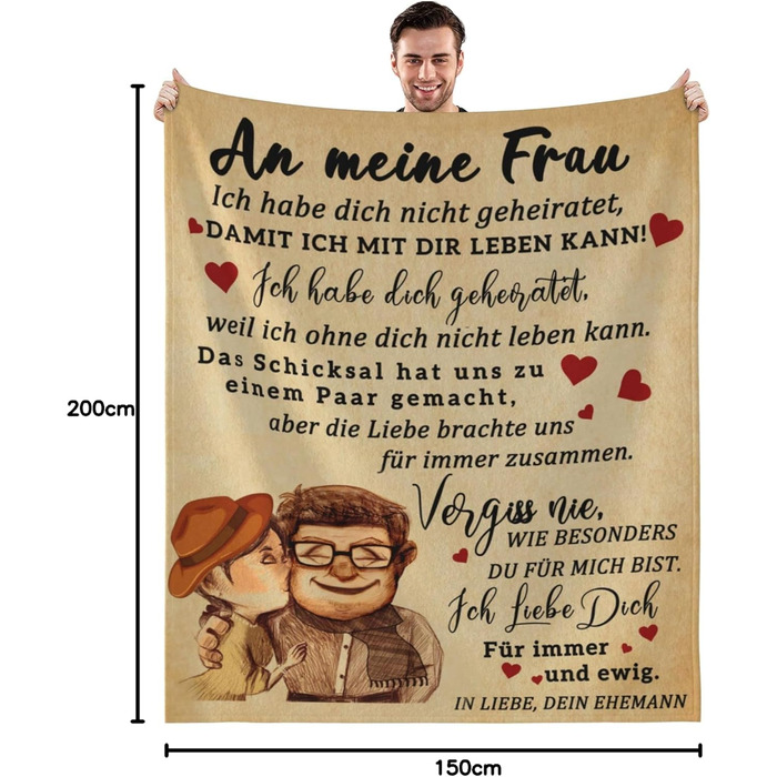 Сміливі та зухвалі подарунки на річницю весілля для жінок, м&39яка ковдра для моєї дружини, подарунок на день народження, ідеї весільних подарунків, пухнаста флісова ковдра 150x200 см, подарунки для жінок 02 150x200 см