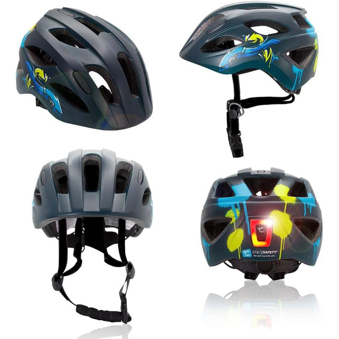 Велосипедний шолом дитячий 6-12 років для велосипеда, скейтборду, гірського велосипеда, роликових ковзанів Задній ліхтар, що перез