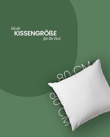 Пухова подушка Bestlivings, зроблена в Німеччині - 80x80 см, подушка для сну, сертифікована Downpass (якість та добробут тварин) - Oeko-Tex - чохол зі 100 високоякісної бавовни