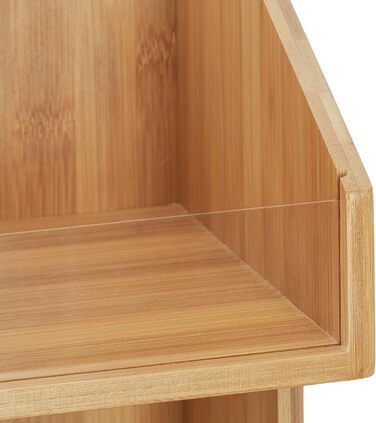 Бамбуковий органайзер Relaxdays з 3 ярусами, відкриті відділення для зберігання для офісу, підставка для спецій для кухні, висота та ширина 418x17 см, натуральний колір