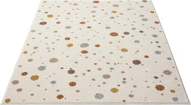 Килим Beat Kids Modern м'який дитячий килим, м'який ворс, простий у догляді, стійкий до кольору, малюнок в крапку, кремовий, 120 x