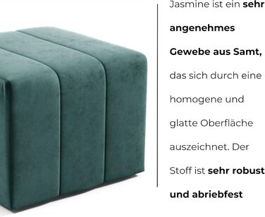 Пуф LIKMA, Табурет Брудний Рожевий 46x35x46 см, Оксамитове сидіння з 3D-ефектом, Пуф для ніг, Пуф-табурет, М&39який табурет, Сучасна лавка, Лавка для коридору, Пуф. Тканина Жасмин 61 Брудний Рожевий (Жасмин 61)