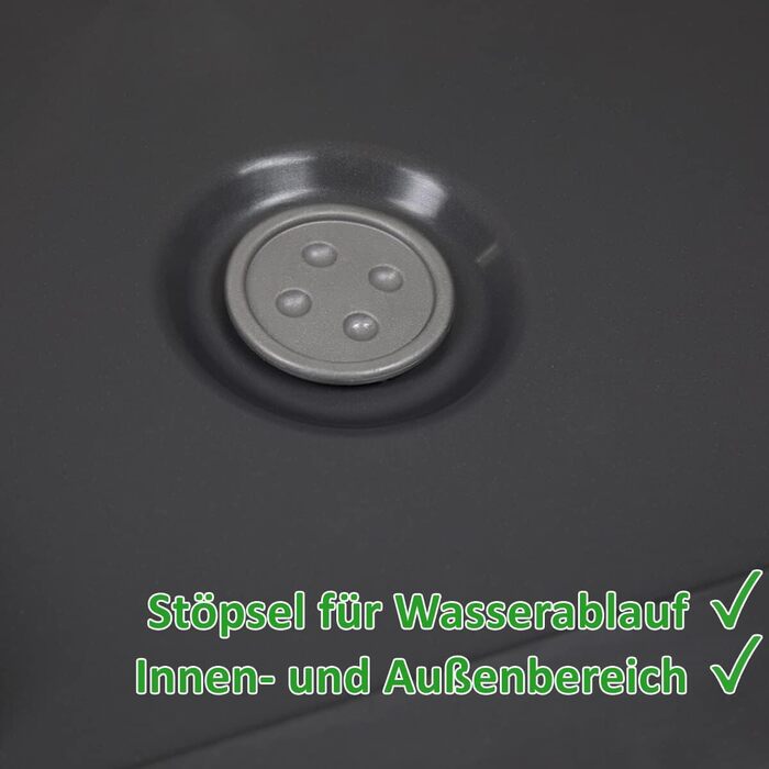 Кашпо Caro бетонного вигляду на коліщатках з пластику 100 переробленого (40см, антрацит) 40см антрацит, 24