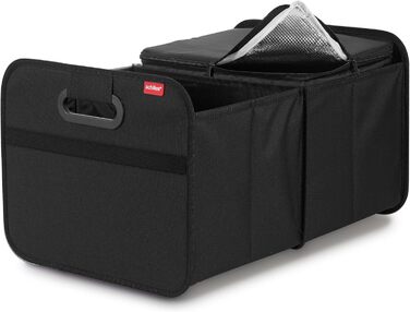 Складана коробка Achilles для автомобіля з охолоджувальною вставкою, складна коробка-холодильник, органайзер для багажника, сумка для багажника з функцією охолодження, складна коробка-холодильник, кошик для покупок, складаний кошик чорного кольору