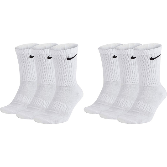 Шкарпетки для тренувань Nike Unisex Everyday Cushioned Crew (3 пари) розміри 38-42, білі