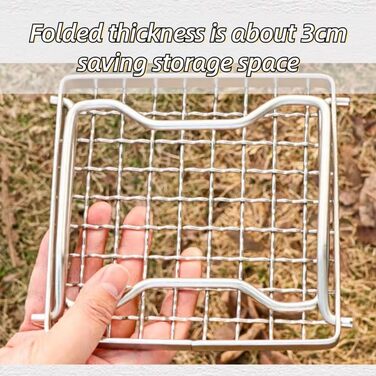 Складана підставка для гриля Wakects для барбекю, міні-підставка для гриля з нержавіючої сталі для багаття, портативна підставка для кемпінгового горщика, сітчастий дизайн із сумкою для зберігання для пікніків