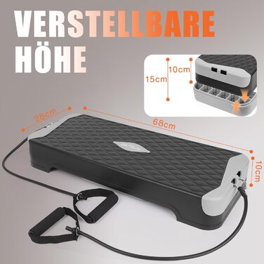 Степер DH FitLife для домашнього використання Регульована степ-дошка 10/15 см Аеробні степ-лави та степ-дошка з тренуванням балансу Підставка для степ-фітнесу та тренування координації