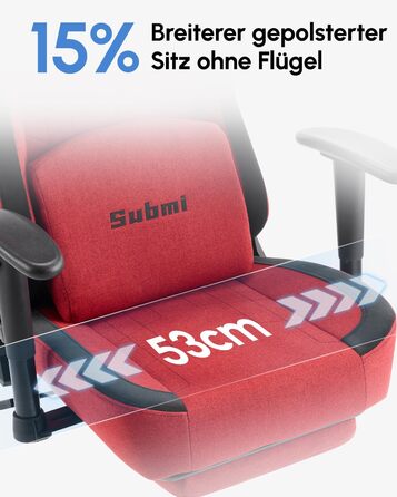 Геймерське крісло, тканинне ігрове крісло та підголівник, ергономічне комп&39ютерне крісло, офісне крісло з підставкою для ніг, комп&39ютерне крісло з регульованою поперековою опорою, подарунок для геймерів (червоне)