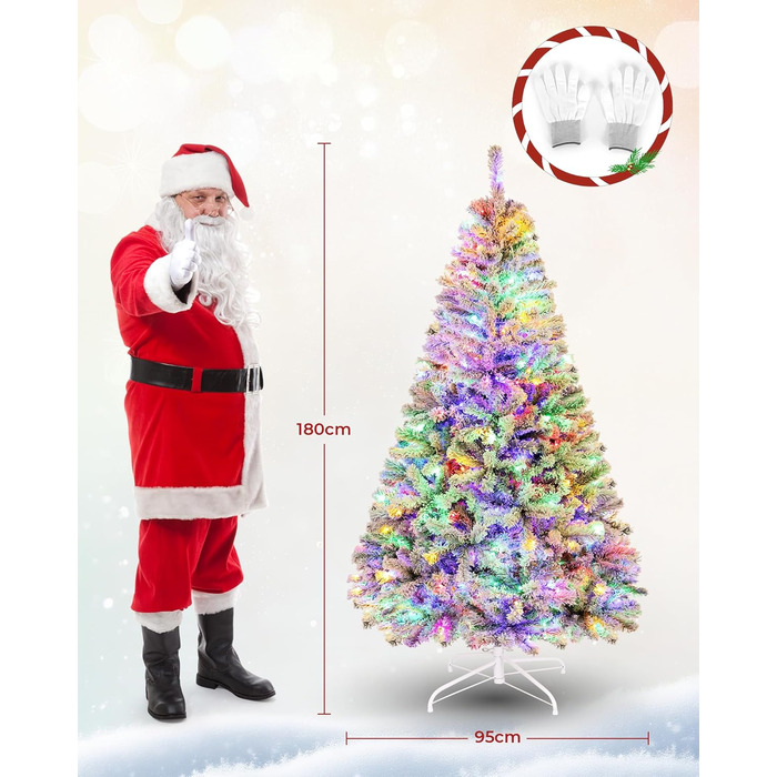 Штучна ялинка з вогнями 180 см біла Himimi