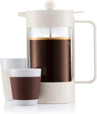 Кавоварка Bodum BEAN на 8 чашок (система фільтрів преса, ізольована, захист від протікання, 1,0 літра) Крем-крем 8 чашок