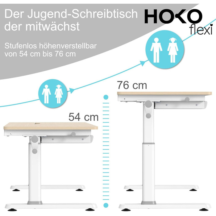 Дитячий стіл з ручним регулюванням висоти, похилою підставкою, регульованою стільницею та підставкою для книг (CELIN та ALVO), стіл під дерево підставка для книг