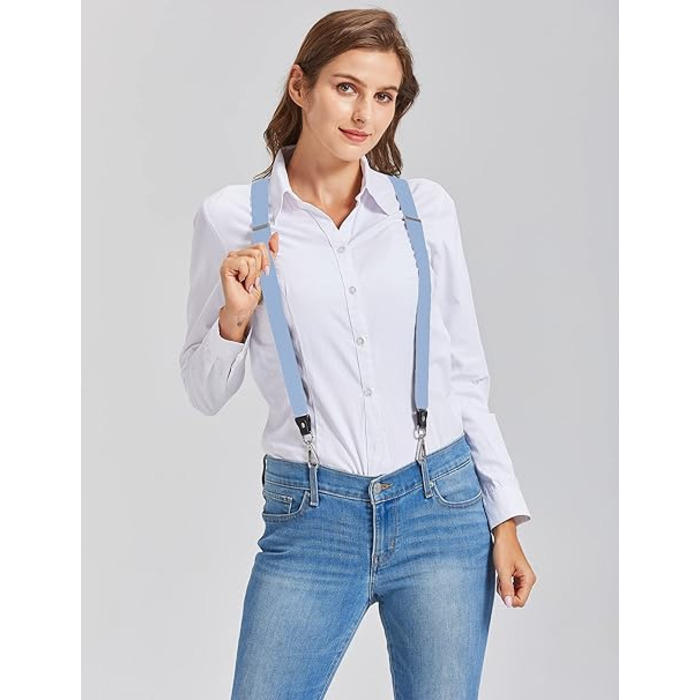 Підтяжки Ausukler Extra Strong 2,5 см з карабін-гачками світло-блакитний